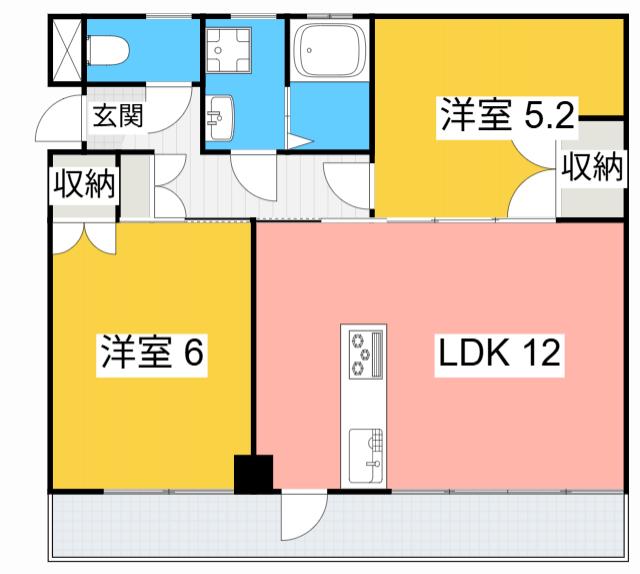 カトルさんたかね(2LDK/3階)の間取り写真