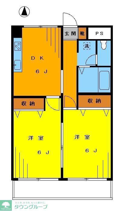 芝田マンション(2DK/2階)の間取り写真