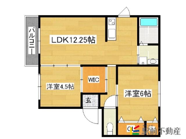 コンフォート恵比寿D棟(2LDK/1階)の間取り写真