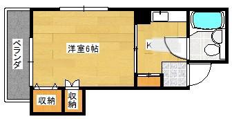 ひらた屋ハイツ(1K/7階)の間取り写真