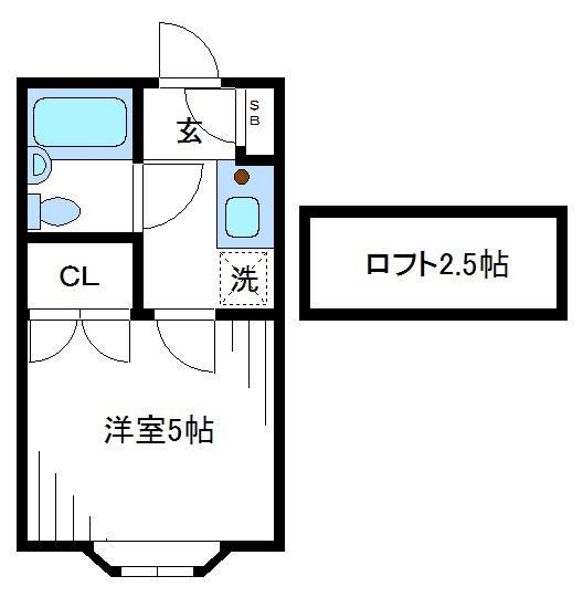アマビーレ南阿佐ヶ谷(1SK/2階)の間取り写真