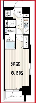 プレディアンスフォート錦糸町ハイズ(1K/3階)の間取り写真