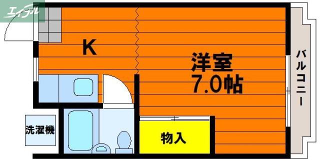 ホワイトメゾン学南5(1K/2階)の間取り写真