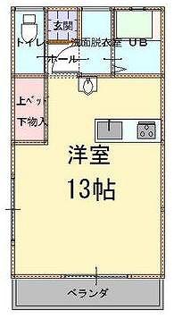 グランディール吉尾(1K/1階)の間取り写真