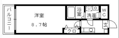 アーバレスト モク(1K/1階)の間取り写真