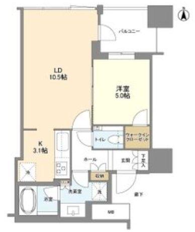 クラッシィタワー淀屋橋(1LDK/8階)の間取り写真