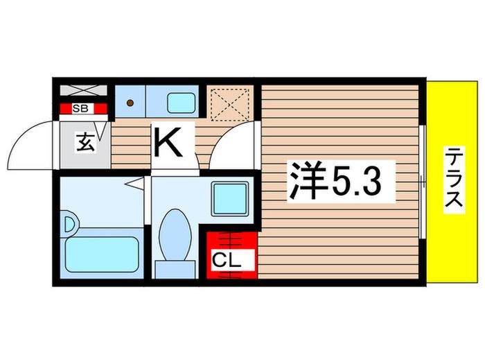 アリア藤沢(1K/1階)の間取り写真