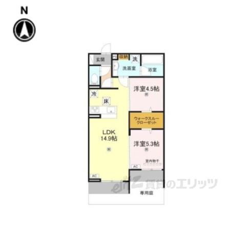 HAMALATRIUMUM(2LDK/2階)の間取り写真