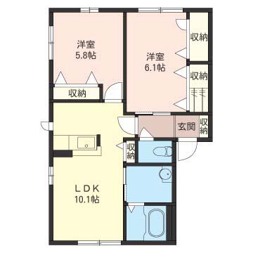 シャルマンハイム(2LDK/1階)の間取り写真