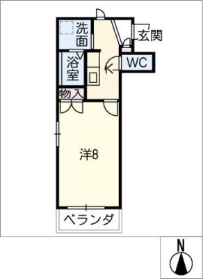 プランドール(1K/3階)の間取り写真