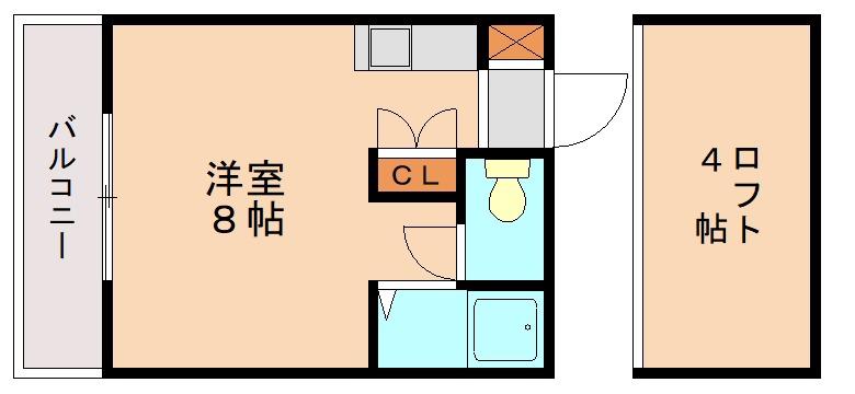 レジデンス香椎(ワンルーム/2階)の間取り写真