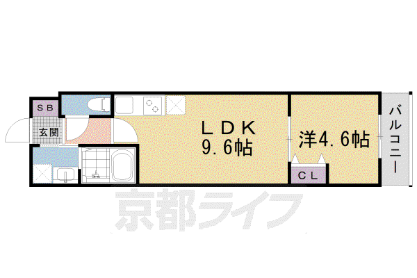 菊岡家新町館(1LDK/2階)の間取り写真