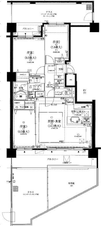 ブランズ東札幌(3LDK/1階)の間取り写真