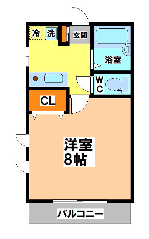 トーラス井の頭II(1K/1階)の間取り写真