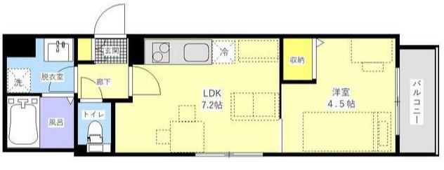 DWELL UENO(1LDK/3階)の間取り写真