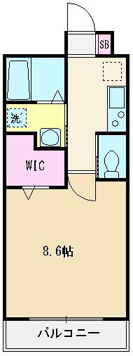 WHITE LIBRA (1K/2階)の間取り写真