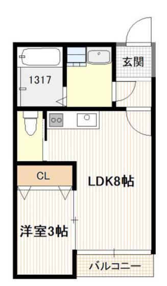 ドラム王国(1LDK/1階)の間取り写真