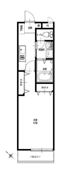 エスフォレスト(1K/2階)の間取り写真