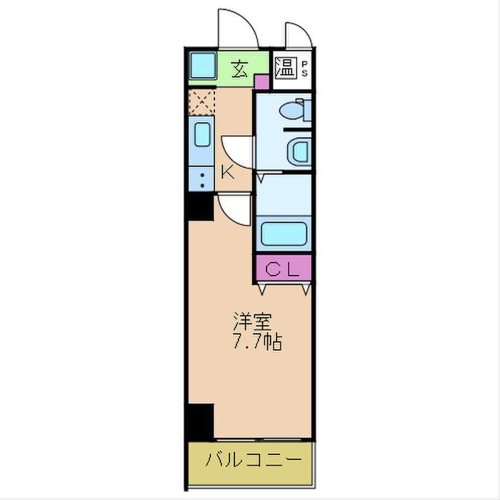 ルミエール清水谷(1K/4階)の間取り写真