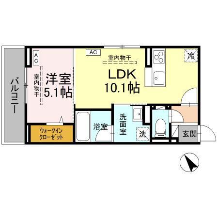 D-LUMINARE A(1LDK/2階)の間取り写真