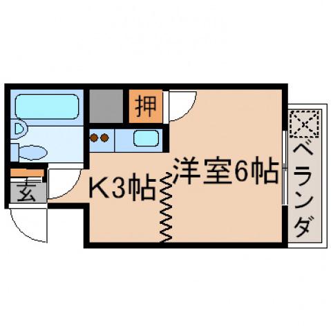 メゾンワールド(1K/4階)の間取り写真