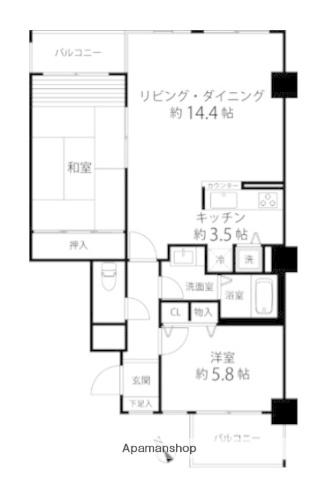 グリーンパーク横須賀中央(2LDK/5階)の間取り写真