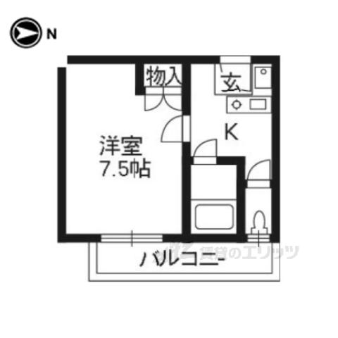 ハウスミツミ(1K/3階)の間取り写真