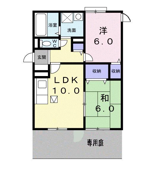 メゾン・ピア(2LDK/1階)の間取り写真