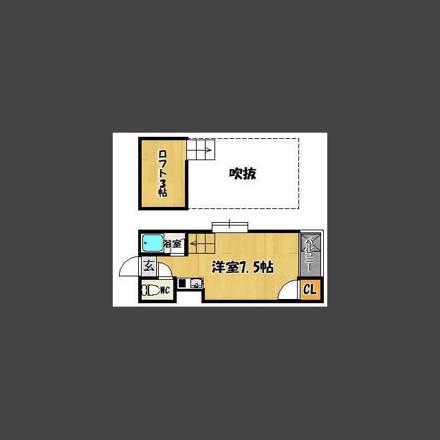 リバーサイドウエスト(ワンルーム/1階)の間取り写真