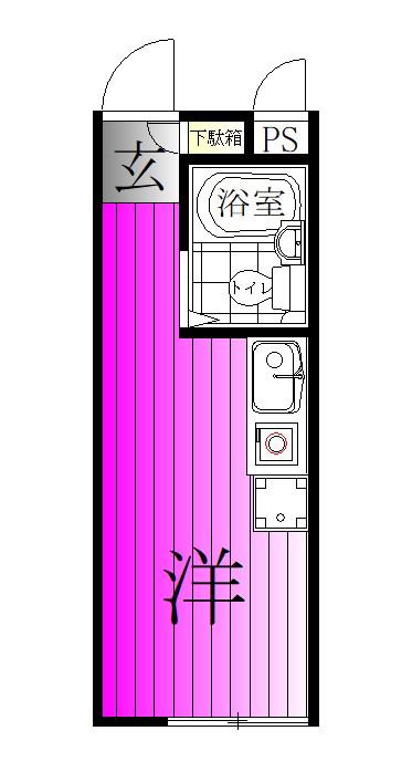 北小金ハイツ(ワンルーム/3階)の間取り写真