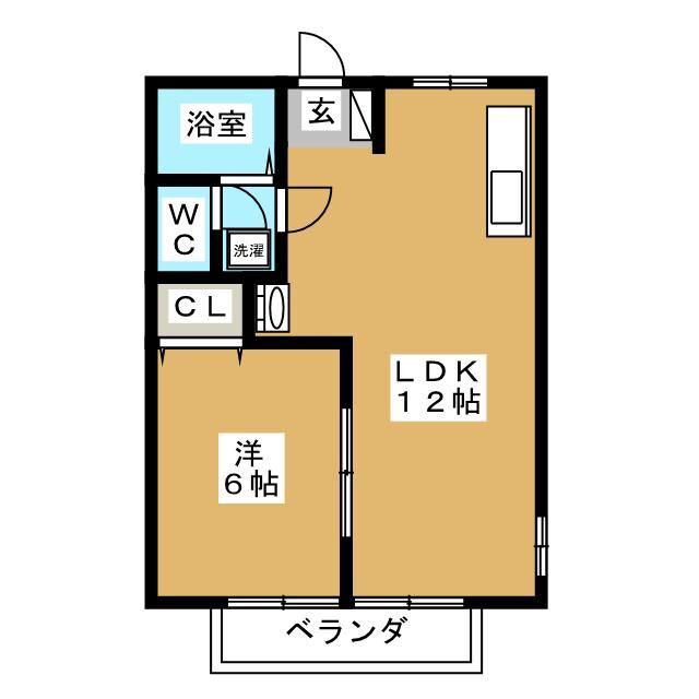 ききょうHILLS I(1LDK/2階)の間取り写真