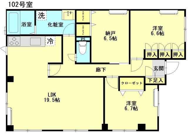 フローレス赤羽(2SLDK/1階)の間取り写真