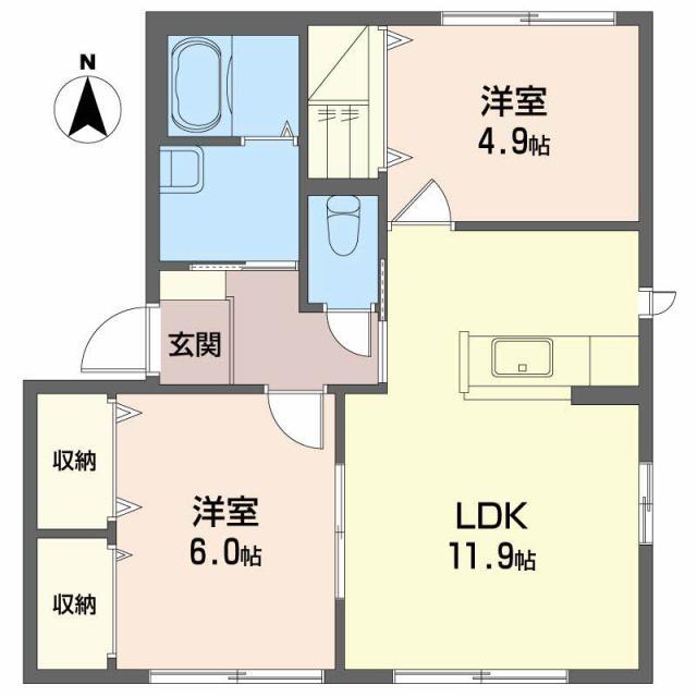 シャーメゾン ラヴィ(2LDK/1階)の間取り写真