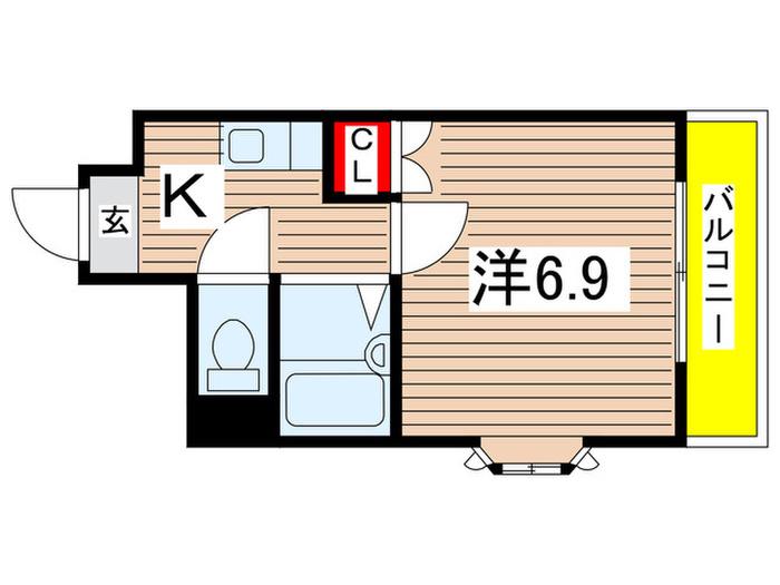 ファミール伸和(1K/3階)の間取り写真