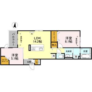 ヴィエン南田辺(2LDK/3階)の間取り写真
