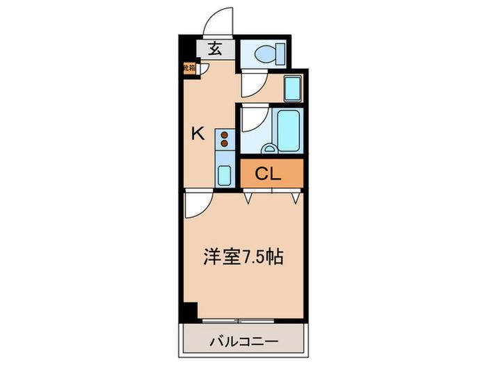 プラネットシティコート(1K/4階)の間取り写真