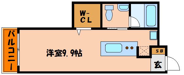 TOAST AKASHI(ワンルーム/2階)の間取り写真