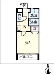 アップサイド日吉B(1K/1階)の間取り写真
