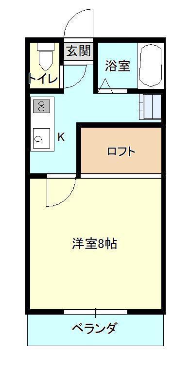 アバディーン(1K/2階)の間取り写真