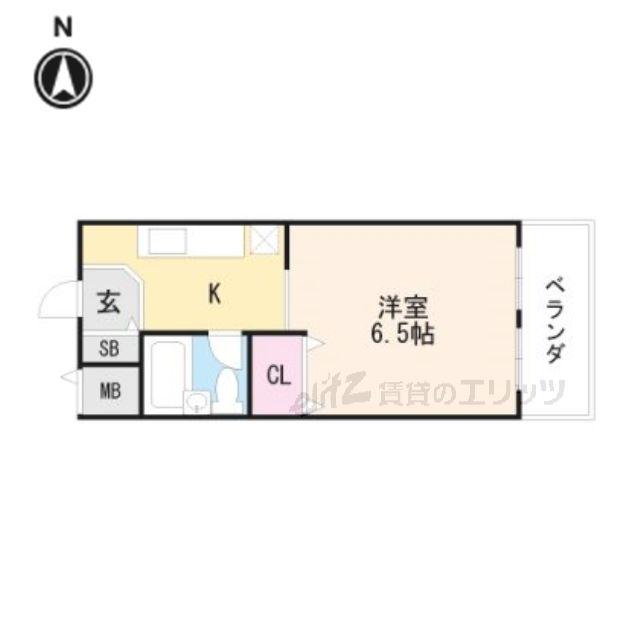 シャトレ富田(ワンルーム/2階)の間取り写真