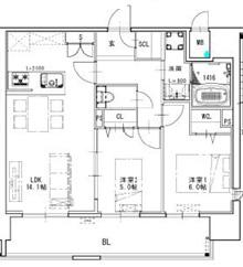 SーRESIDENCE博多駅東AWESOME(2LDK/2階)の間取り写真