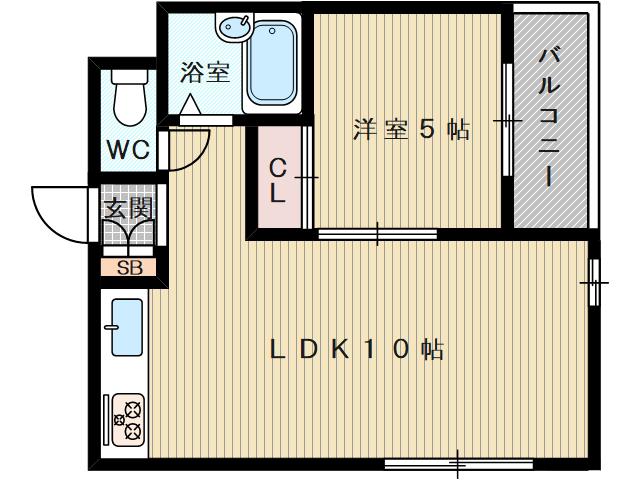 シャトル2(1LDK/3階)の間取り写真