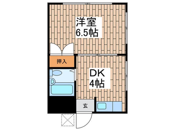 メゾンマルシェ(1DK/2階)の間取り写真