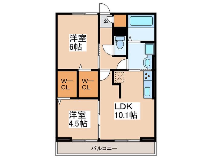 シュミート・ヤマカ(2LDK/3階)の間取り写真