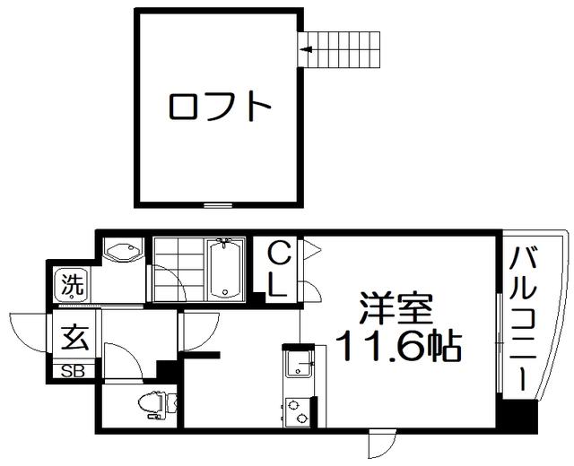 京阪本線 枚方市駅 徒歩7分 8階建 築20年(ワンルーム/8階)の間取り写真