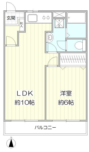 サンライズコーポ(1LDK/2階)の間取り写真