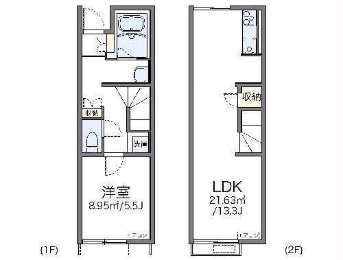 レオネクスト向日葵(1LDK/1階)の間取り写真
