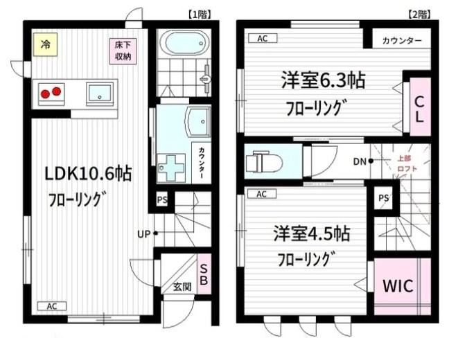ラデッキー中野坂上(2LDK/1階)の間取り写真