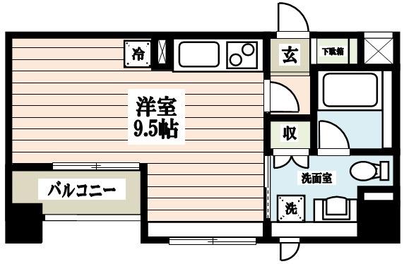 グランカーサ新宿御苑(ワンルーム/8階)の間取り写真
