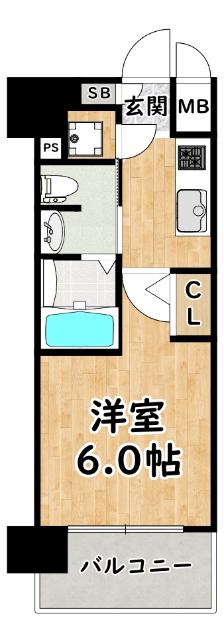 エスリード新北野(1K/7階)の間取り写真